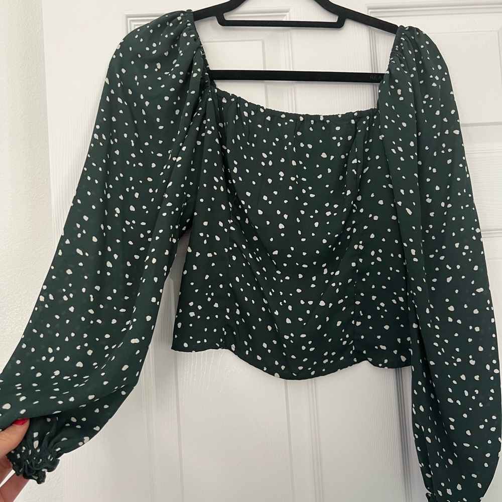 Abercrombie long sleeve puff sleeve top